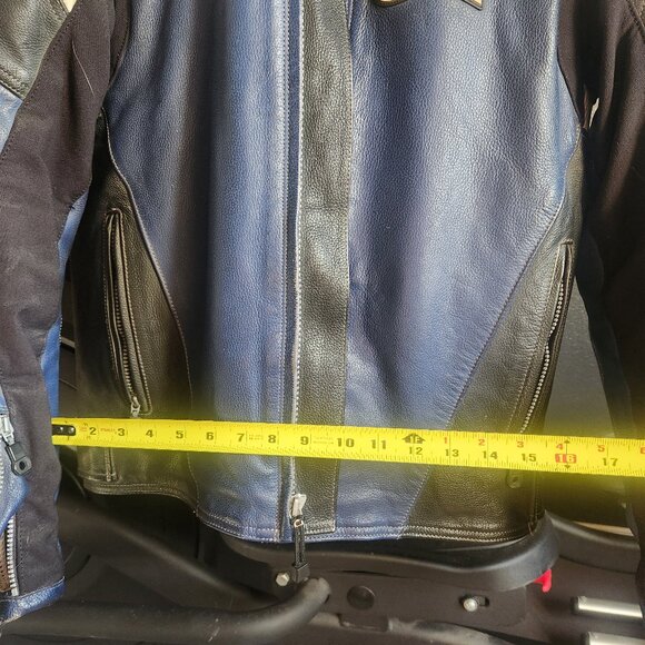 Alpinestars Leather Motorcycle Jacket US 42  - Blue/Black/White Sport Riding - Picture 10 of 12